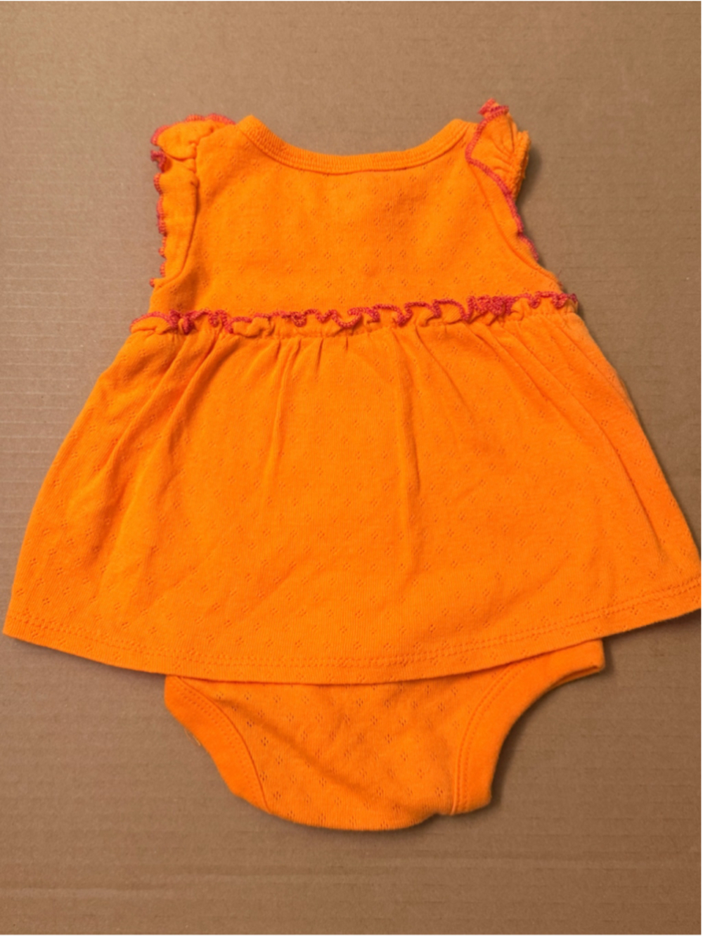 Baby Girl Faded Glory Orange Dress, 3-6 Months - Picture 3 of 3